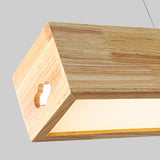 Minimalist Wooden Rectangular Island Pendant Light Image - 14