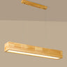 Minimalist Wooden Rectangular Island Pendant Light Image - 2