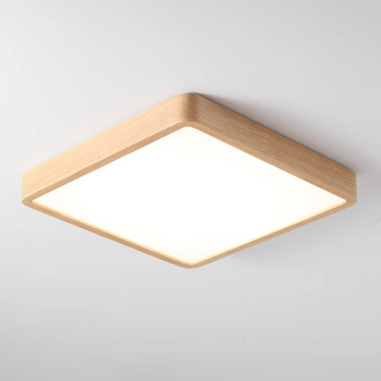 Minimalist Wooden Round LED Flush Mount Ceiling Light Image - 10