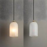 Minimalistic Alabaster White Mini Bell Globe Pendant Light Image - 10