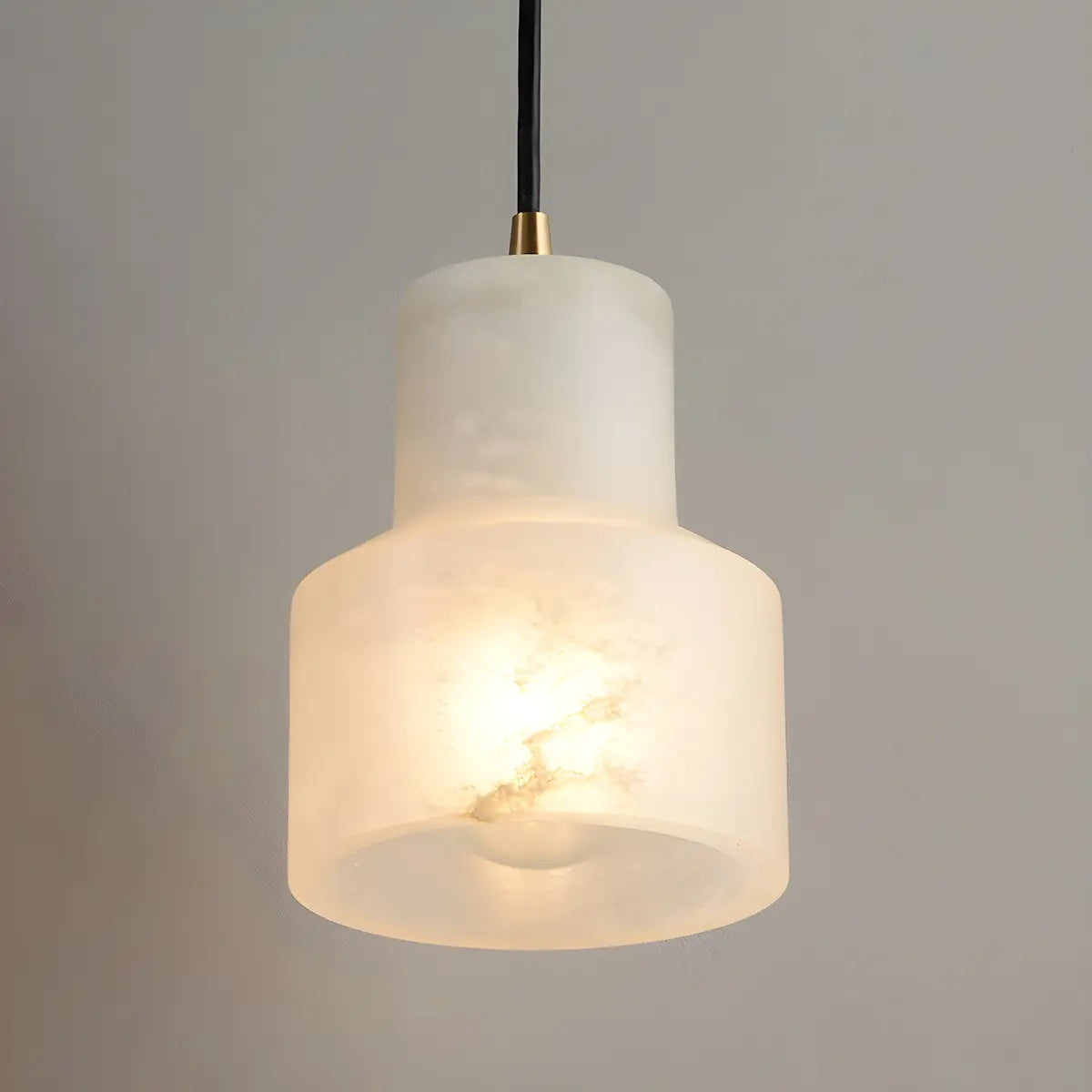 Minimalistic Alabaster White Mini Bell Globe Pendant Light Image - 12