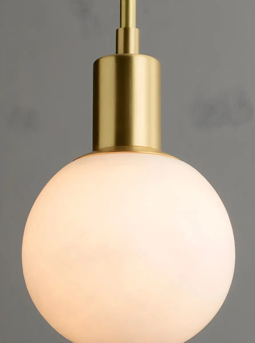 Minimalistic Alabaster White Mini Bell Globe Pendant Light Image - 14