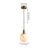 Minimalistic Alabaster White Mini Bell Globe Pendant Light #size