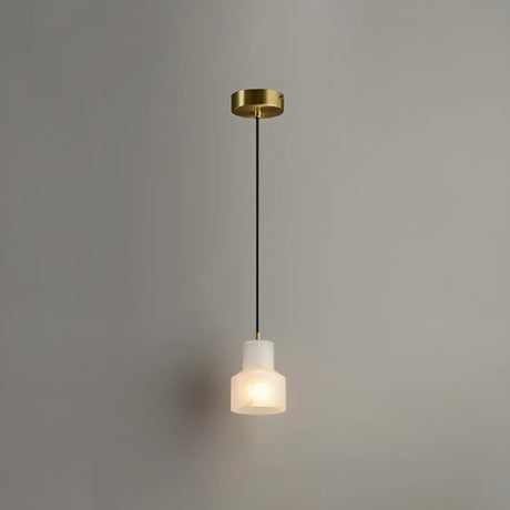 Minimalistic Alabaster White Mini Bell Globe Pendant Light Image - 2