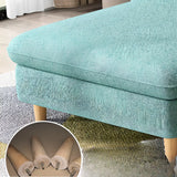 Mint Green Cotton Linen 3-Seat Sofa Chaise with Storage Image - 7