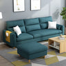 Mint Green Cotton Linen 3-Seat Sofa Chaise with Storage Image - 8