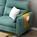 Mint Green Cotton Linen 3-Seat Sofa Chaise with Storage Image - 12