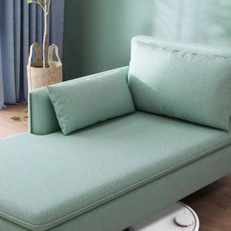 Mint Green Medium Rectangular Fabric Right-Arm Chaise Image - 2