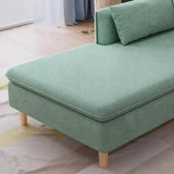 Mint Green Medium Rectangular Fabric Right-Arm Chaise Image - 5