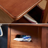 Mobile Narrow Small Wood Drawers Casters Writing Desk Image - 7