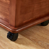 Mobile Narrow Small Wood Drawers Casters Writing Desk Image - 8