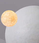 Modern 1 Light Moon Metal Globe Resin White Pendant Light Image - 12