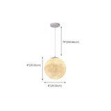 Modern 1 Light Moon Metal Globe Resin White Pendant Light Image - 20