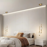 Modern 2-Light Bedroom Clear Acrylic Oval Pendant Light Image - 3