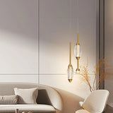 Modern 2-Light Bedroom Clear Acrylic Oval Pendant Light Image - 5