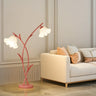 Modern 2-Light Pink Petal LED Metal Floor Lamp Image - 1