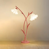 Modern 2-Light Pink Petal LED Metal Floor Lamp Image - 2