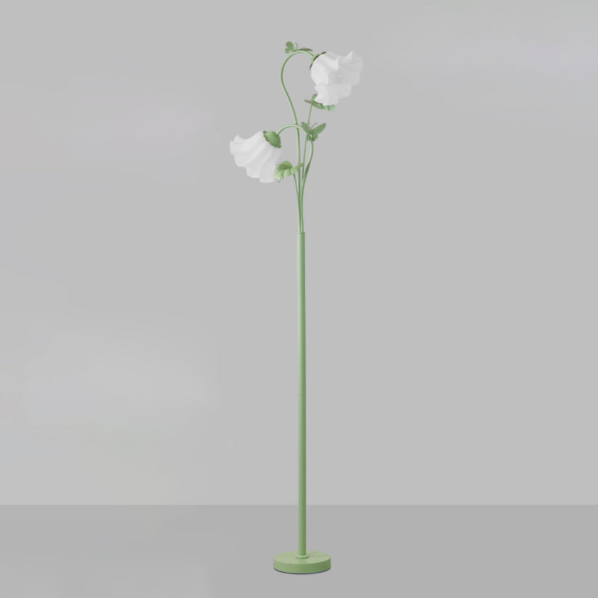 Modern 2 Lights Metal Floral Acrylic White Floor Lamp Image - 10