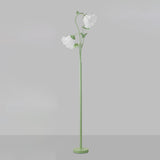 Modern 2 Lights Metal Floral Acrylic White Floor Lamp Image - 10