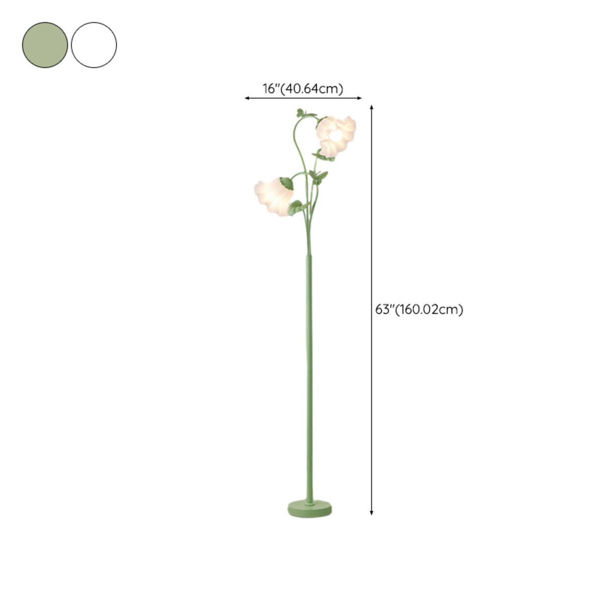 Modern 2 Lights Metal Floral Acrylic White Floor Lamp Image - 20