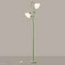 Modern 2 Lights Metal Floral Acrylic White Floor Lamp Image - 5