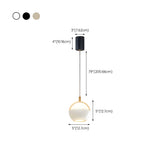 Modern 2 Tier Globe Acrylic Pendant Light Third Gear Dimming #size