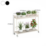 Modern 2 Tier Mesh Metal Sliding Storage Plant Stand #size