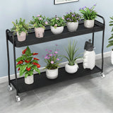 Modern 2 Tier Mesh Metal Sliding Storage Plant Stand Image - 9