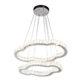 Modern 2 Tiers Cloud Wave Crystal LED Pendant Chandelier Image - 2