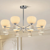 Modern 2 Tiers Drum Round Acrylic Chandelier Dining Room Image - 5