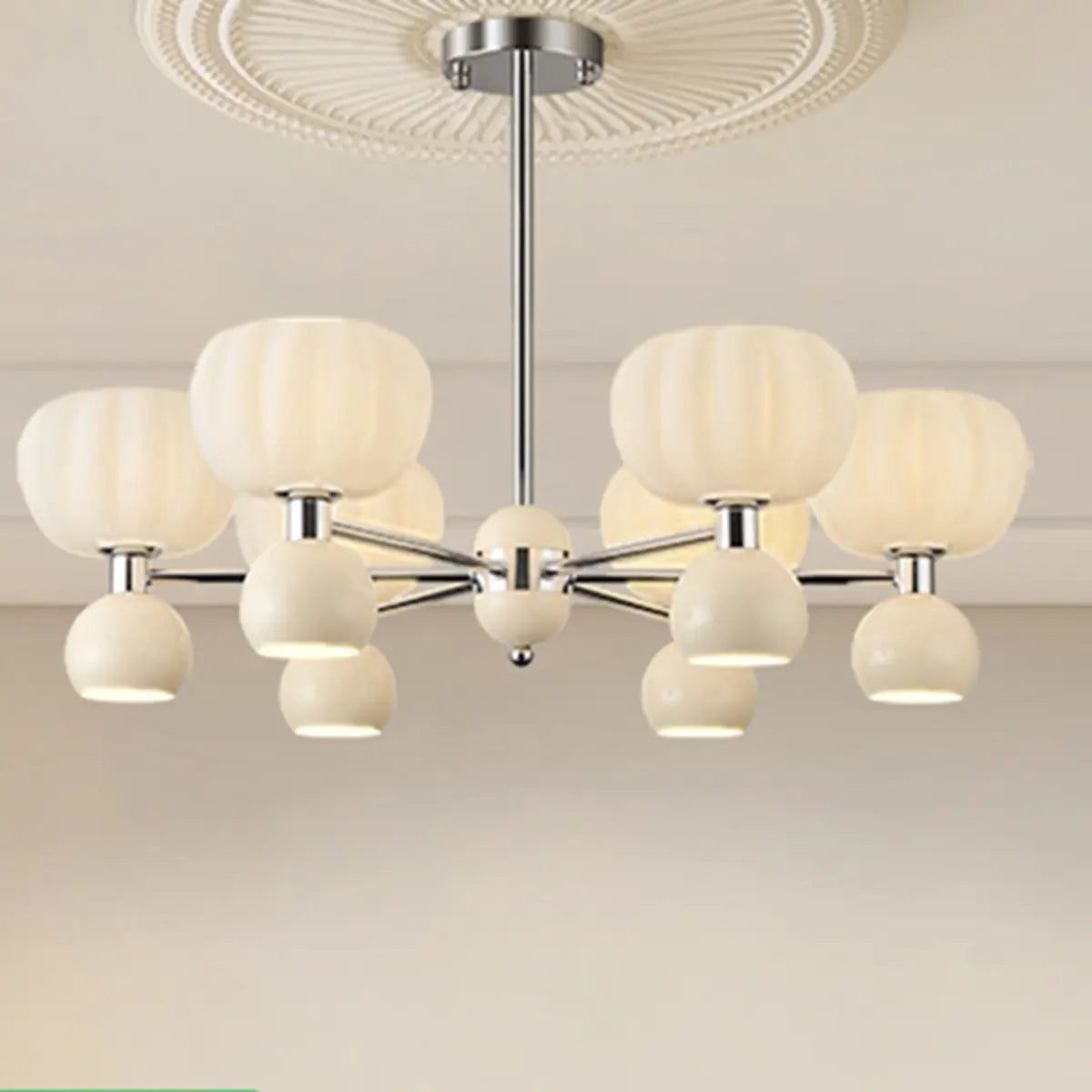 Modern 2 Tiers Drum Round Acrylic Chandelier Dining Room Image - 6