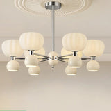 Modern 2 Tiers Drum Round Acrylic Chandelier Dining Room Image - 6