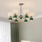 Modern 2 Tiers Drum Round Acrylic Chandelier Dining Room Image - 8