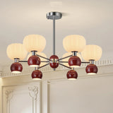 Modern 2 Tiers Drum Round Acrylic Chandelier Dining Room Image - 9