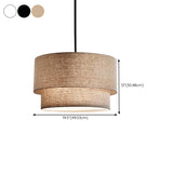 Modern 2 Tiers Fabric Drum Pendant Light Image - 14