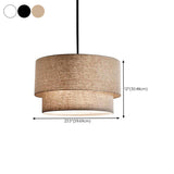 Modern 2 Tiers Fabric Drum Pendant Light Image - 15