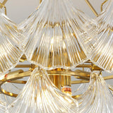 Modern 2 Tiers Translucent Glass Shell Chandelier Image - 10