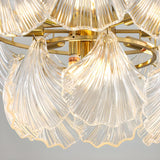 Modern 2 Tiers Translucent Glass Shell Chandelier Image - 11