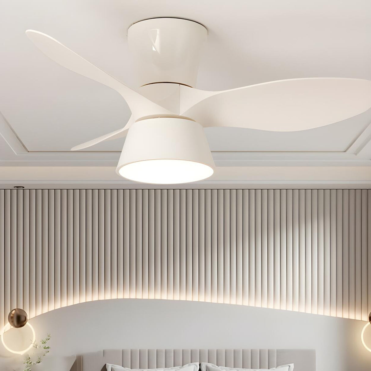 Modern 3-Blade Minimalist Ceiling Fan With LED Light Image - 14