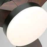 Modern 3 Blade Wood Flush Mount Ceiling Fan with Light Image - 13