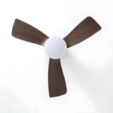 Modern 3 Blade Wood Flush Mount Ceiling Fan with Light Image - 15