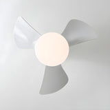 Modern 3 Blade Wood Flush Mount Ceiling Fan with Light Image - 17