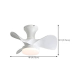 Modern 3 Blade Wood Flush Mount Ceiling Fan with Light #size