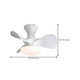 Modern 3 Blade Wood Flush Mount Ceiling Fan with Light Image - 19