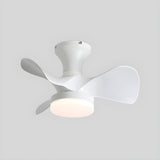 Modern 3 Blade Wood Flush Mount Ceiling Fan with Light Image - 2