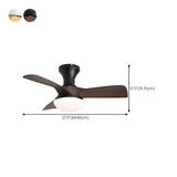 Modern 3 Blade Wood Flush Mount Ceiling Fan with Light Image - 21