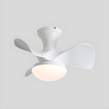 Modern 3 Blade Wood Flush Mount Ceiling Fan with Light Image - 4