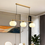 Modern 3-Globe Dining Room Island Pendant Light Image - 2