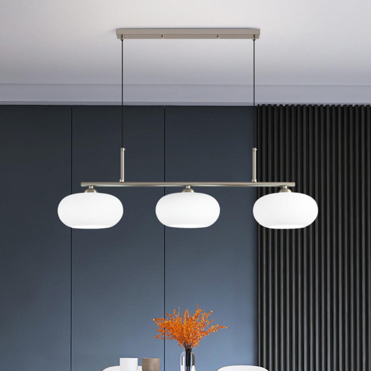 Modern 3-Light Adjustable Drum Island Pendant Light Image - 1