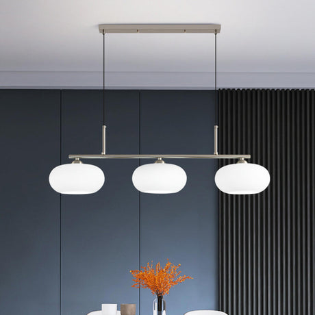 Modern 3-Light Adjustable Drum Island Pendant Light Image - 1